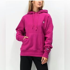 Champion Women's Fuchsia  Boyfriend Hoodie